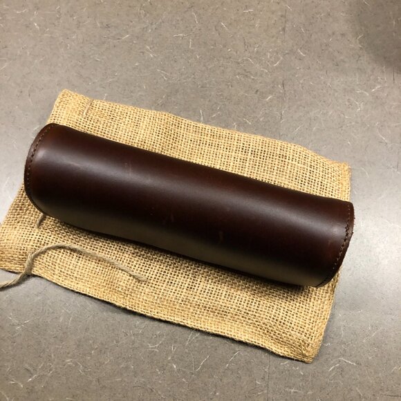 Love 41 Leather Pencil Case in Chestnut - Picture 2 of 4